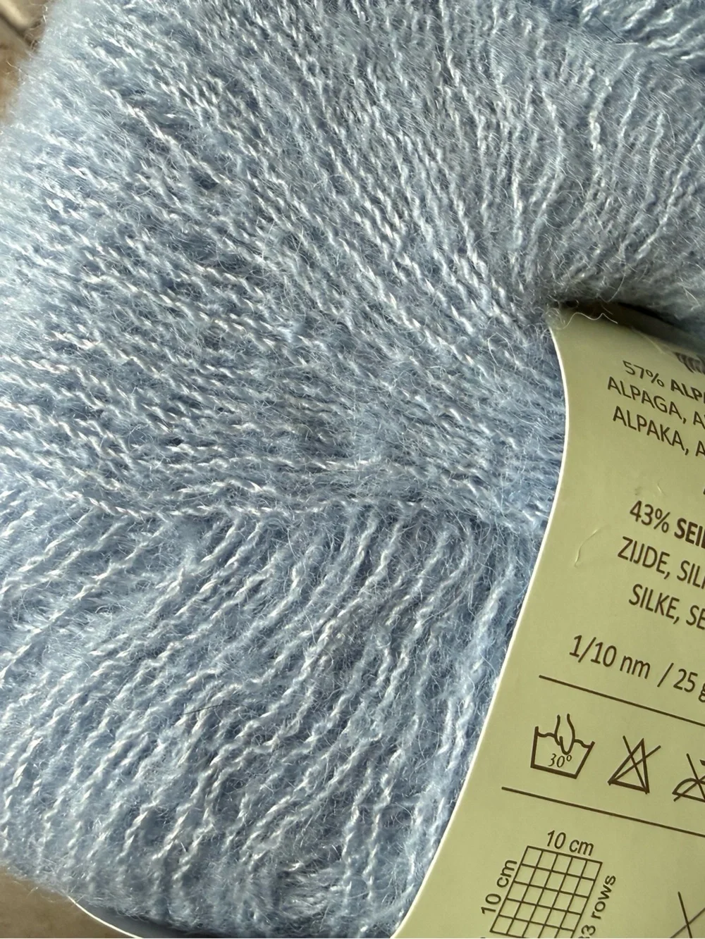 Josy by Bremont Light Blue Lace-Weight Alpaca/Silk Yarn- 3 skeins